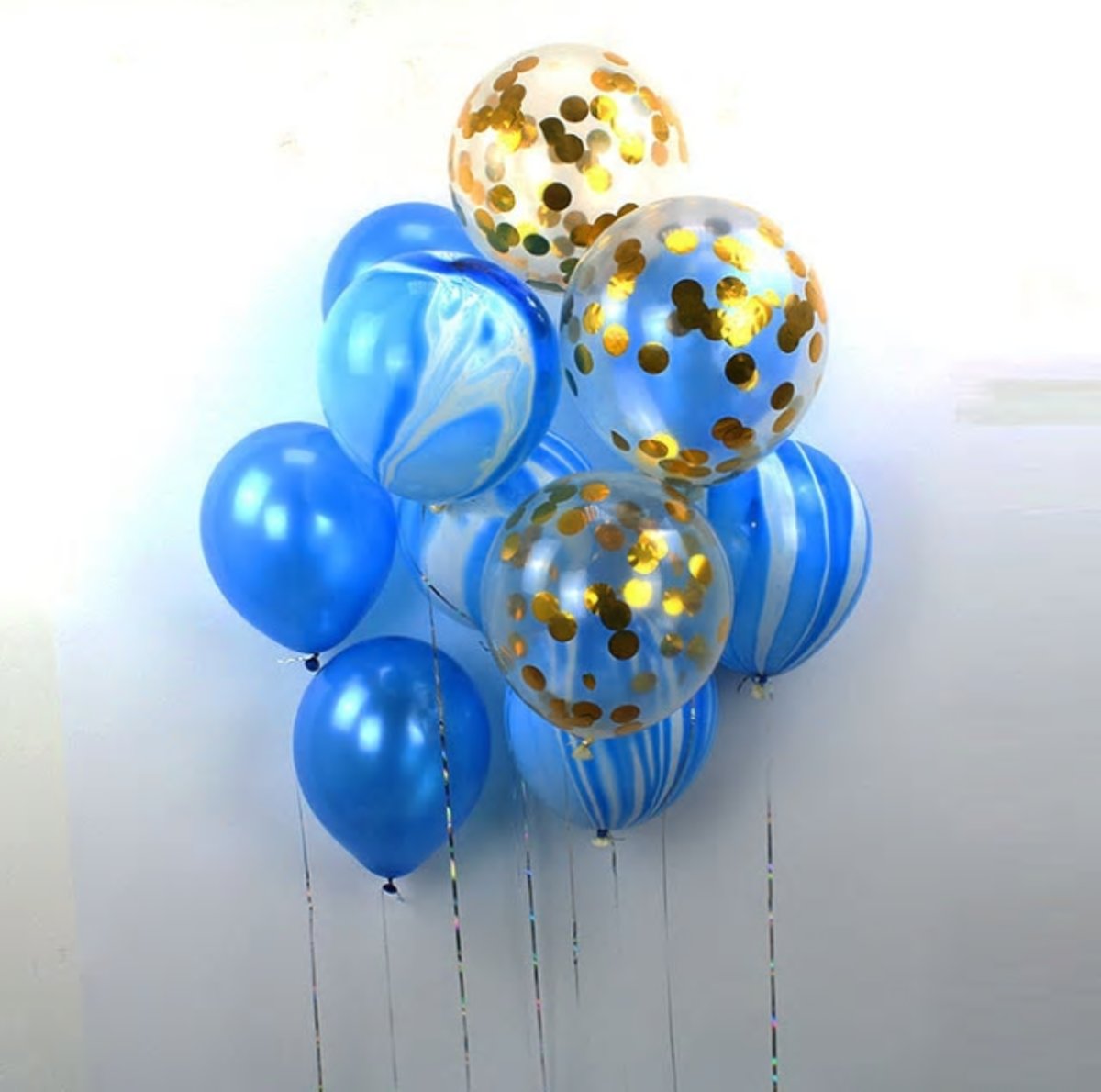 Confetti Ballonnen Set 15 Stuks Groot | Verf | (32 inches) | Blauw | Baby Shower Bruiloft Verjaardag Feestje